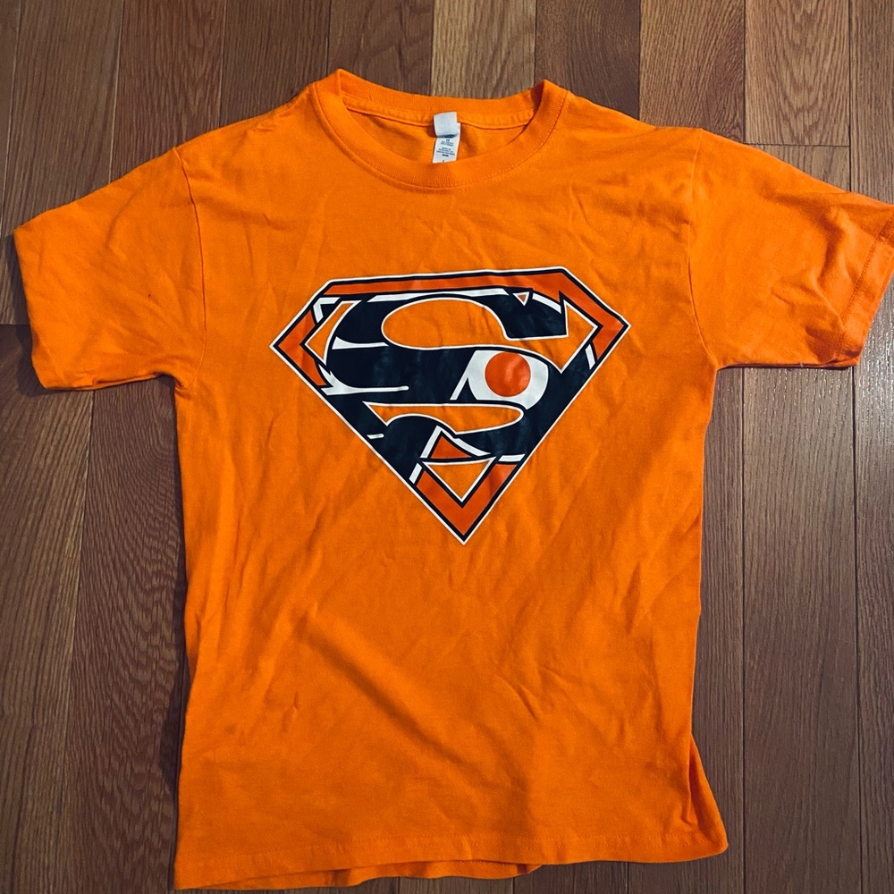 Philadelphia Flyers Orange Superman Kids T-Shirt medium